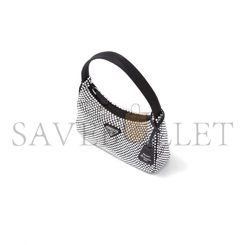 Pra*a re-edition satin mini bag with crystals 1ne515 (22*17*6cm)